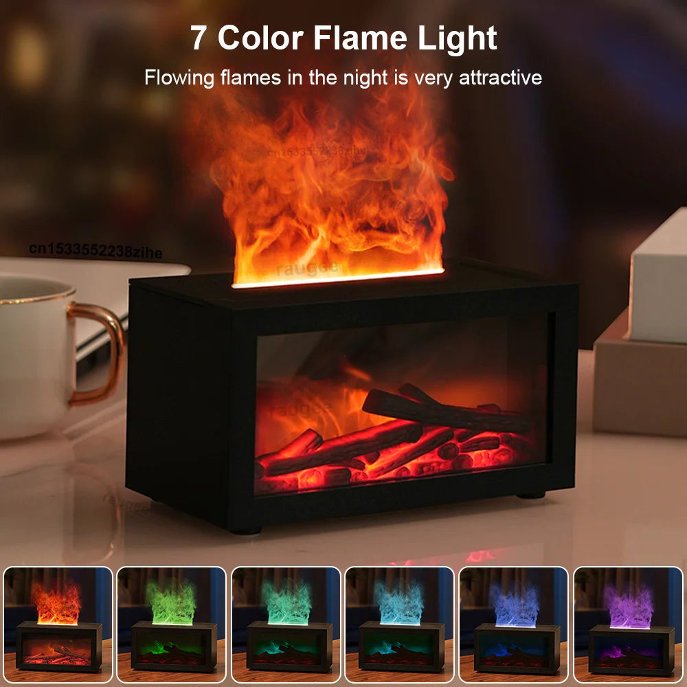 Realistic Flame Fireplace Humidifier & Aroma Diffuser
