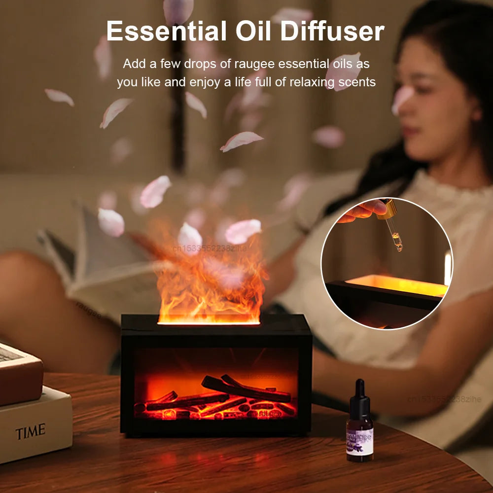 Realistic Flame Fireplace Humidifier & Aroma Diffuser