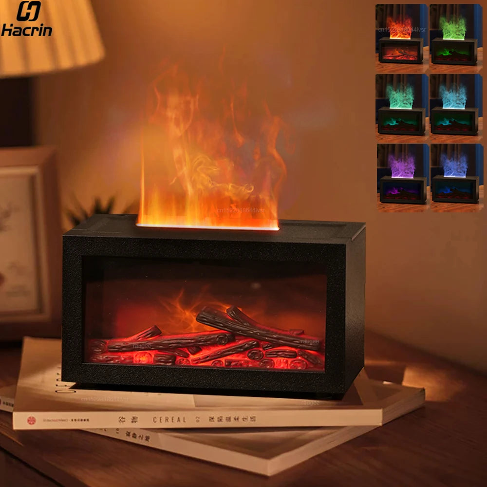 Realistic Flame Fireplace Humidifier & Aroma Diffuser