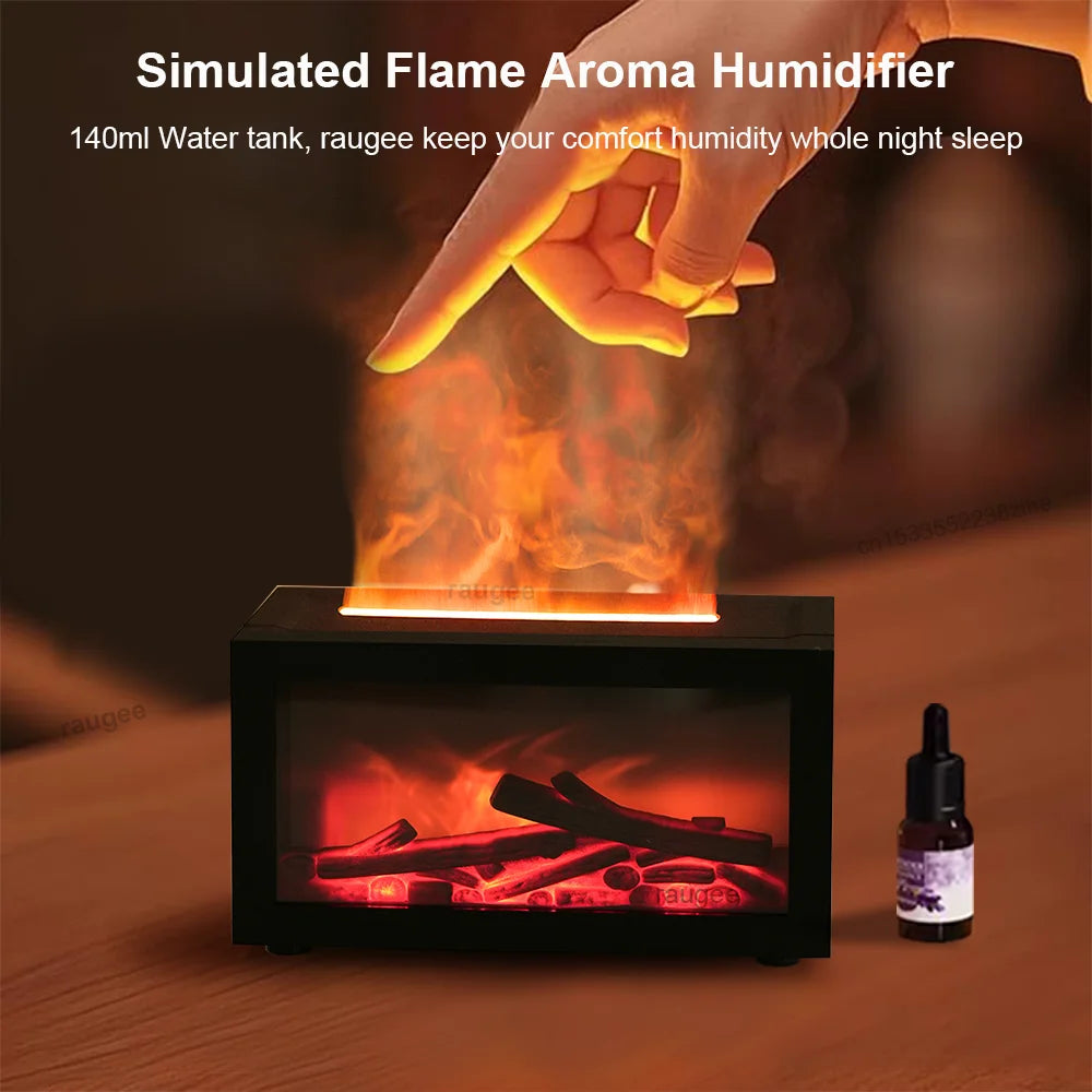 Realistic Flame Fireplace Humidifier & Aroma Diffuser
